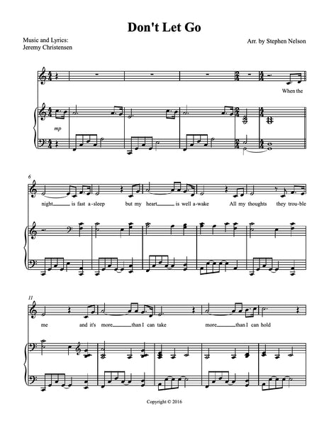 Don't Let Go Sheet Music