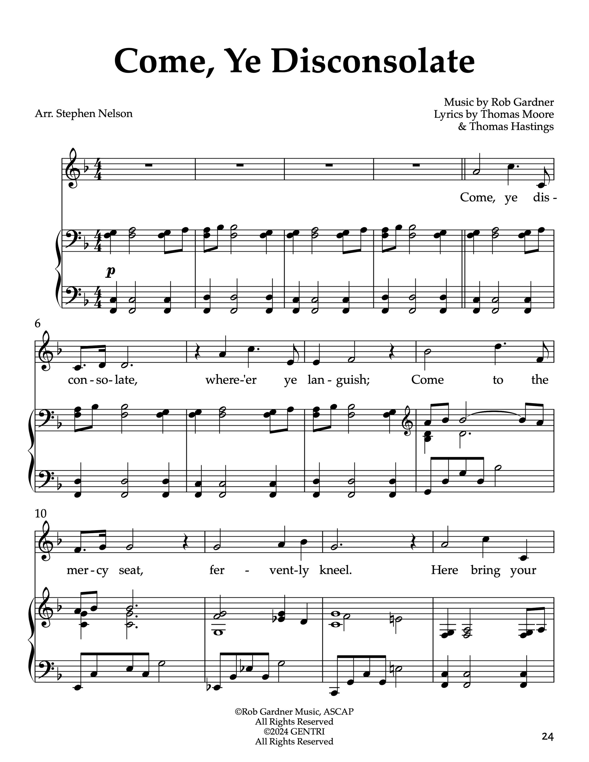 Come, Ye Disconsolate Sheet Music – GENTRI Store